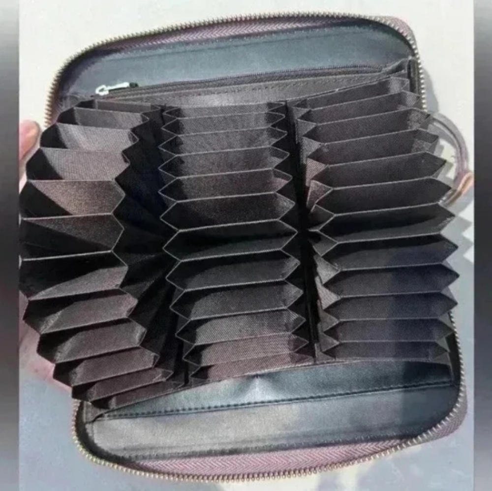 Genuine Leather Womens Wallet Card Holder Large Wristlet Clutch (Purple) NWOT - Picture 3 of 11